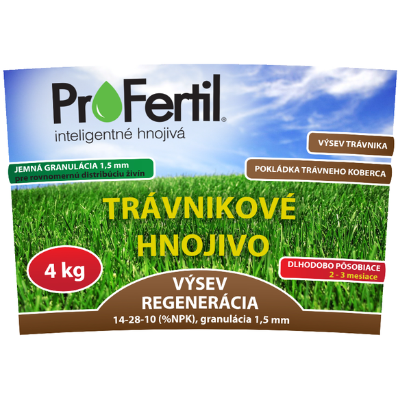 ProFertil Výsev a regenerácia 14-28-10, 2-3 mes. hnojivo (4kg)