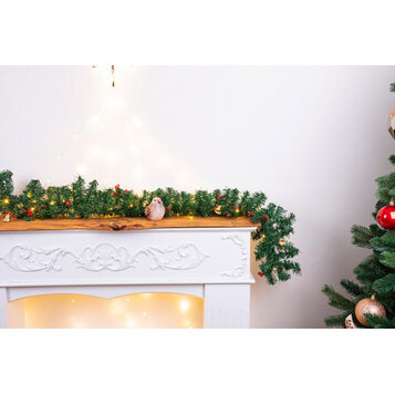 Girlanda Vianoce, 50 LED, teplá biela, 3xAA, 8 funkcií