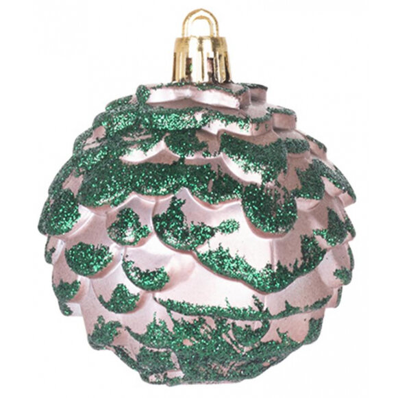 Gule Vianoce, set, 44 ks, ružovo - zelené, na vianočný stromček, 6-14 cm
