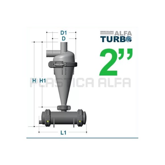 Hydrocyklón Alfa Turbo 2“, max 5 bar