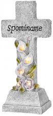 Kríž, LED, polyresin, na hrob, solar