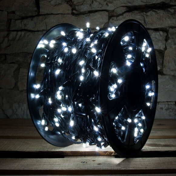 LED svetelná reťaz - 100 m, ľadová biela