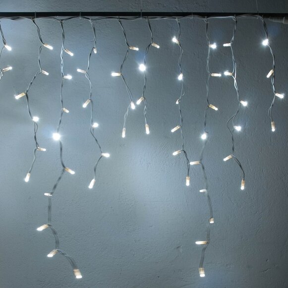 LED svetelné cencúle - 3x1m, studená biela