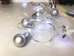Reťaz Ball, 20 LED studená biela, s guľami a vločka