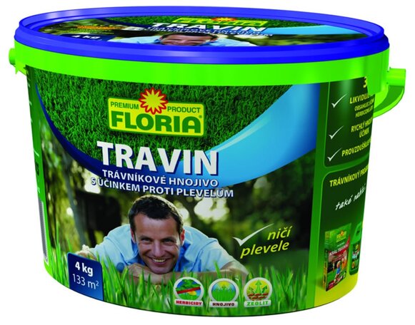 TRAVIN Trávnikové hnojivo s účinkom proti burinám 3v1 4kg