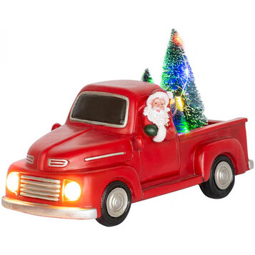 Vianočné auto so santom, LED, 3xAA, interiér