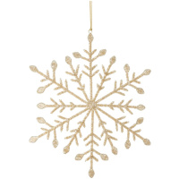 Dekorácia snehová vločka – 35 cm, zlatá