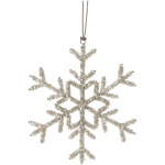 Dekorácia snehová vločka – 15 cm, strieborná