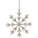 Dekorácia snehová vločka – 15 cm, strieborná