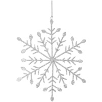 Dekorácia snehová vločka – 35 cm, striebor