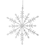 Dekorácia snehová vločka – 35 cm, striebor