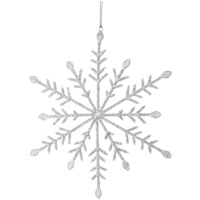Dekorácia snehová vločka – 35 cm, striebor