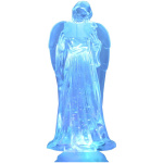 Anjel, LED, meniaca farby, s plávajúcimi trblietkami, PE, 3xAAA, 10×25 cm
