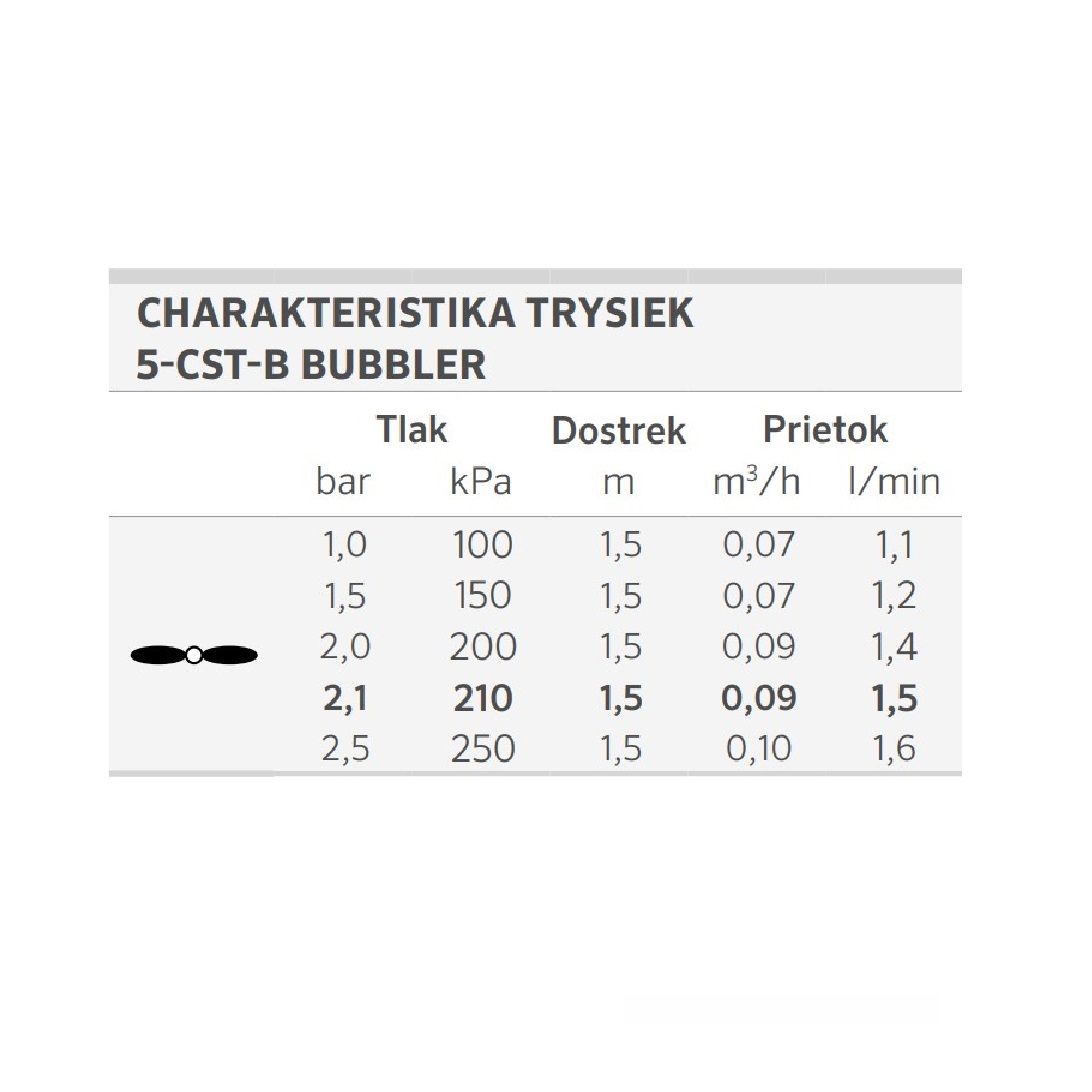 Bubbler tryska Hunter 5-CST-B