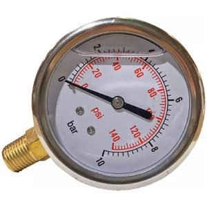 Glycerínový manometer 0-10 bar bočný