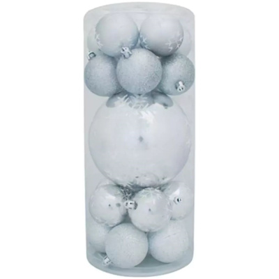 Gule Vianoce, 20 ks, strieborné, mix, 6-17 cm
