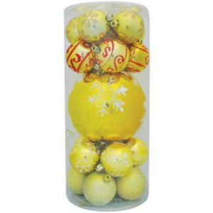 Gule Vianoce, 20 ks, zlaté s ornamentmi, mix, 6-17 cm
