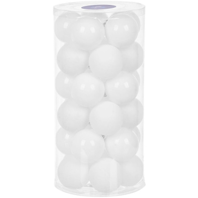 Gule Vianoce, 30 ks, biele, lesklé, mix, na vianočný stromček, 6 cm