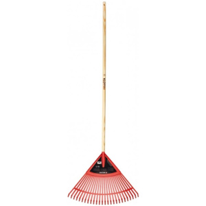 Hrable na lístie – plast, drevená násada, 62 cm