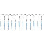 Icicle, 12 LED studená biela, 12 cencúľov, 3xAA, IP44, exteriér