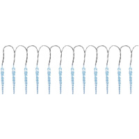 Icicle, 12 LED studená biela, 12 cencúľov, 3xAA, IP44, exteriér