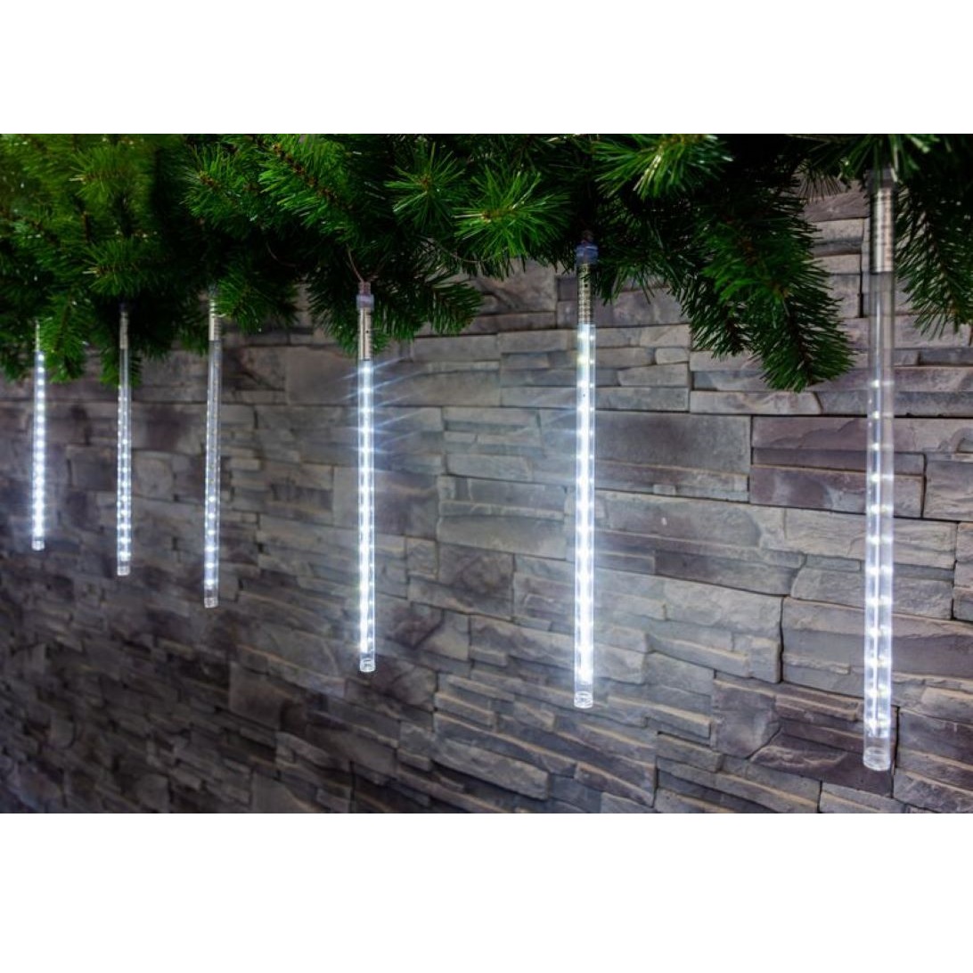 Icicle, 240 LED studená biela, 8 cencúľov, vodopádový efekt, 230 V,exteriér