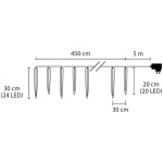 Icicle, 352 LED studená biela, 16 cencúľov, vodopádový efekt, 230 V, exteriér