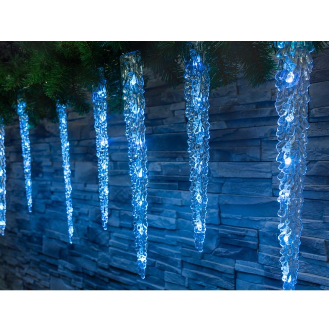 Icicle, 65 LED ľadovo modrá, 8 funkcií, 230 V, exteriér