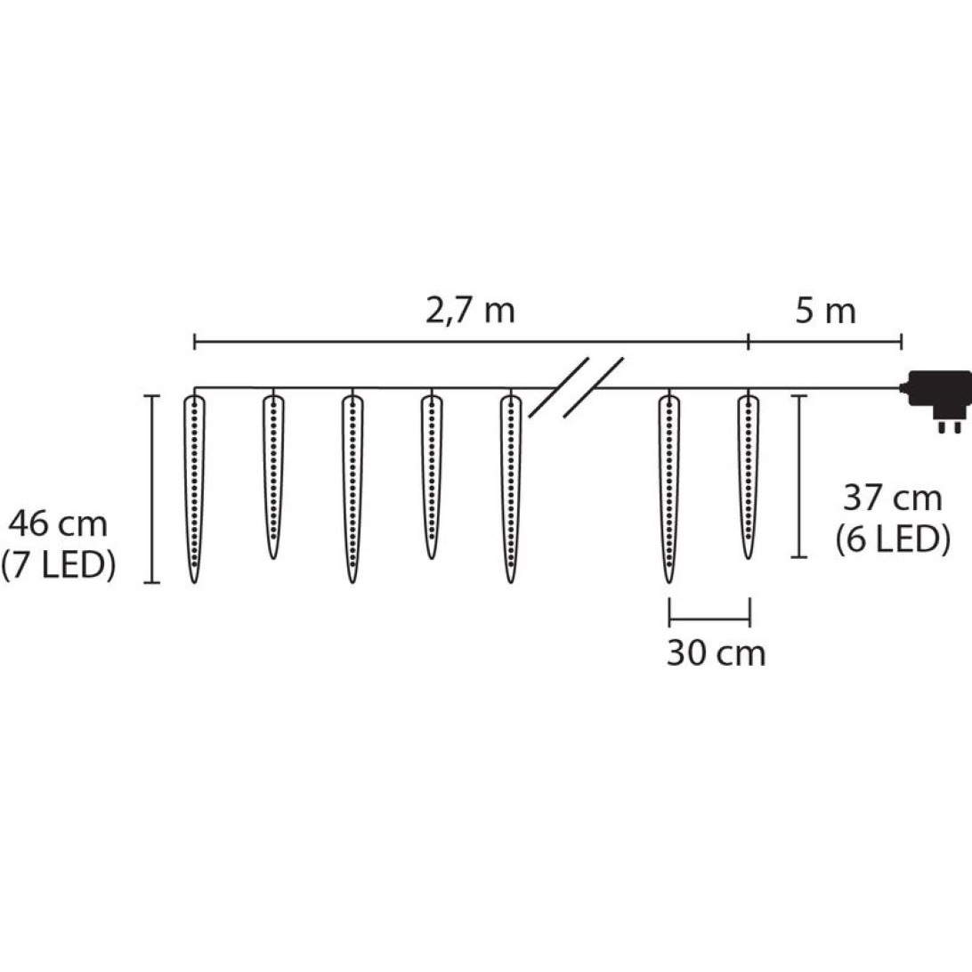 Icicle, 65 LED ľadovo modrá, 8 funkcií, 230 V, exteriér