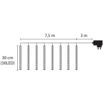 Icicle, 720 LED studená biela, 24 cencúľov, vodopádový efekt, 230 V, exteriér