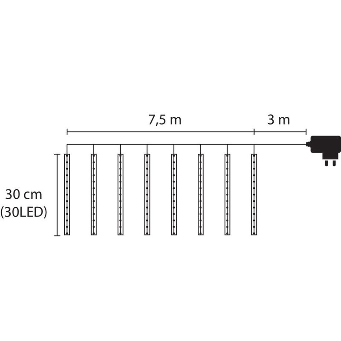 Icicle, 720 LED studená biela, 24 cencúľov, vodopádový efekt, 230 V, exteriér