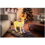 Jeleň, 80 LED, studená biela, akryl, exteriér