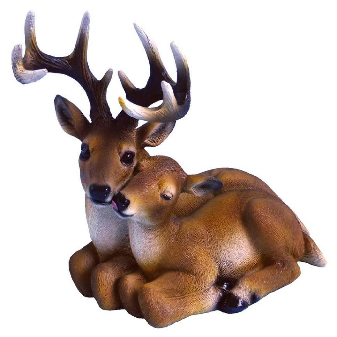 Jeleň a srnka, polyresin, 33x19x27 cm