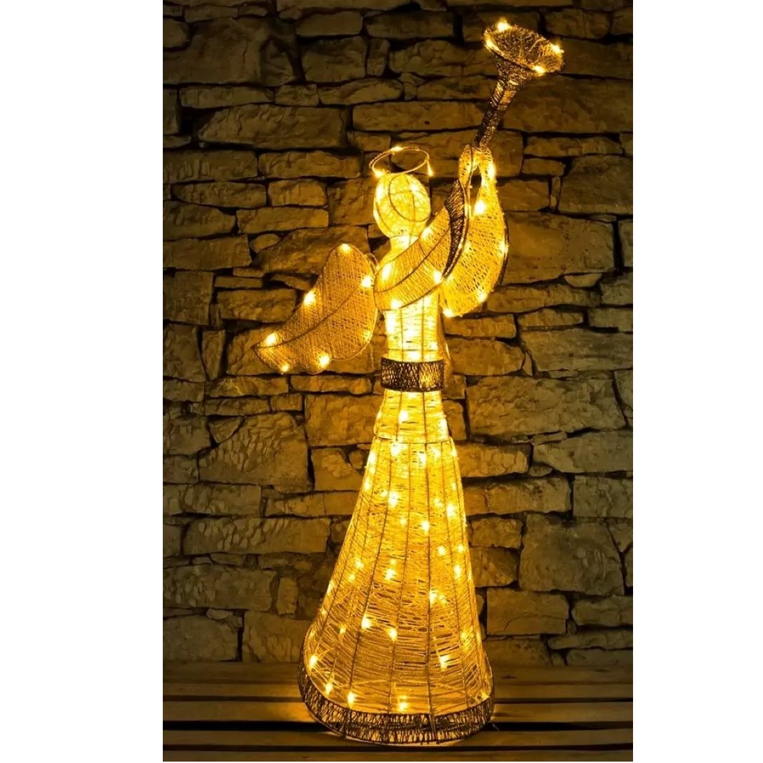 LED Svetelný anjel 122 cm, teplá biela