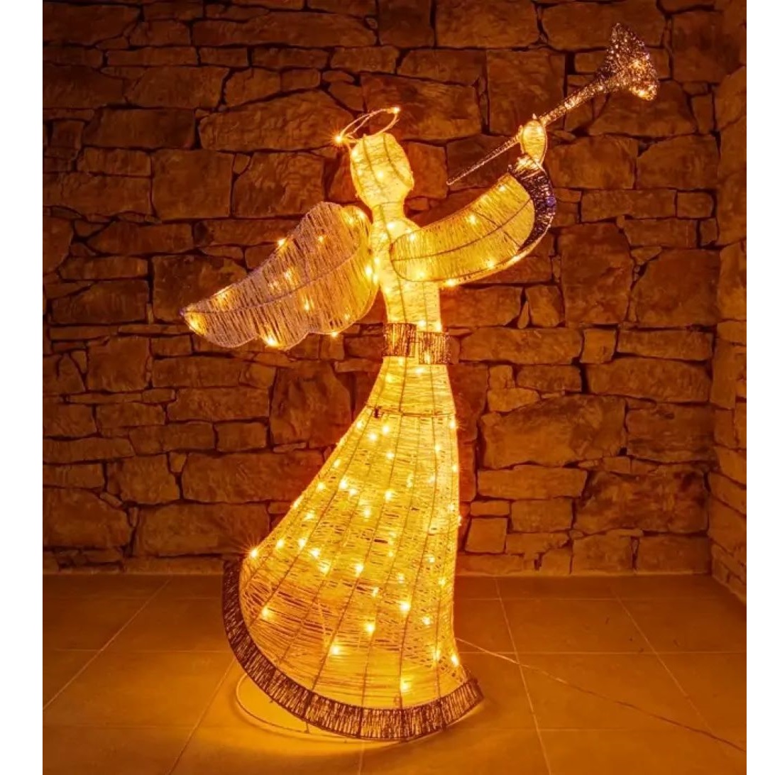 LED Svetelný anjel 122 cm, teplá biela