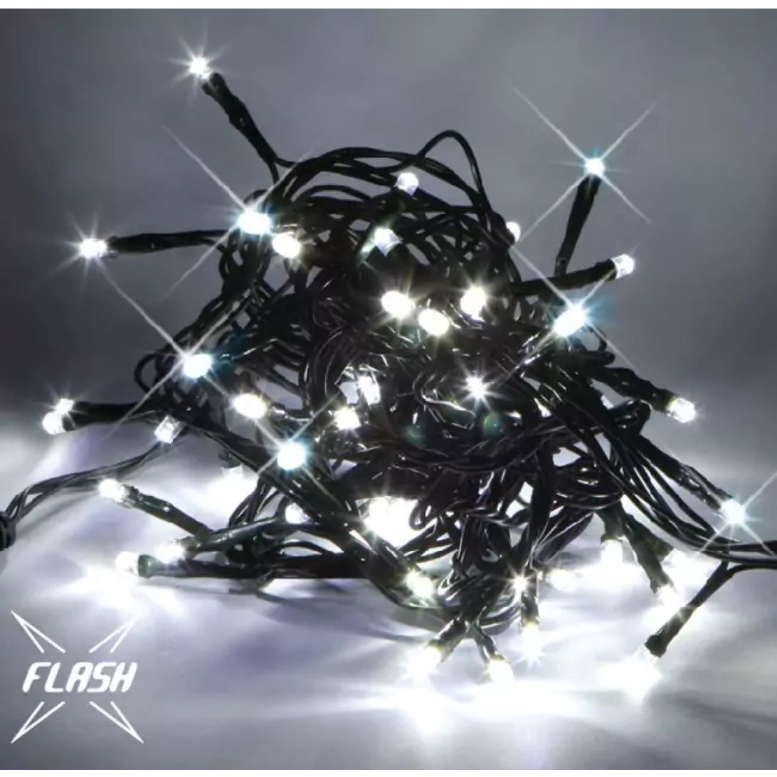 LED svetelná reťaz 01 – FLASH, 5m, studená biela