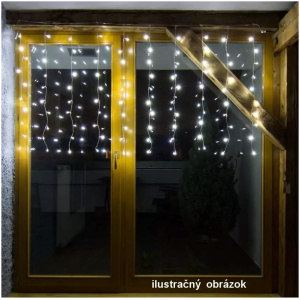 LED svetelný záves – 2x1m, studená biela