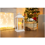 Lampáš LED, 3xAAA, plast, biely, 14x14x33 cm