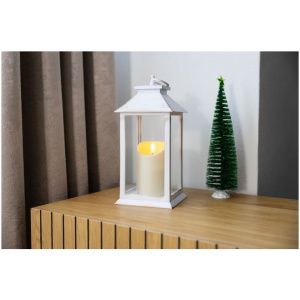 Lampáš LED, 3xAAA, plast, biely, 14x14x33 cm