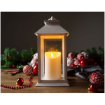 Lampáš LED, 3xAAA, plast, biely, 14x14x33 cm