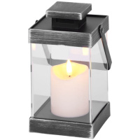 Lampáš Vianoce Retro, so sviečkou, čierny, 3xAAA