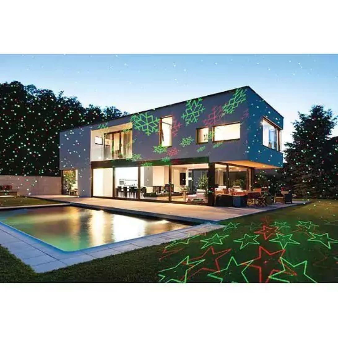 Laser Star shower, hviezdy a vločky, IP44