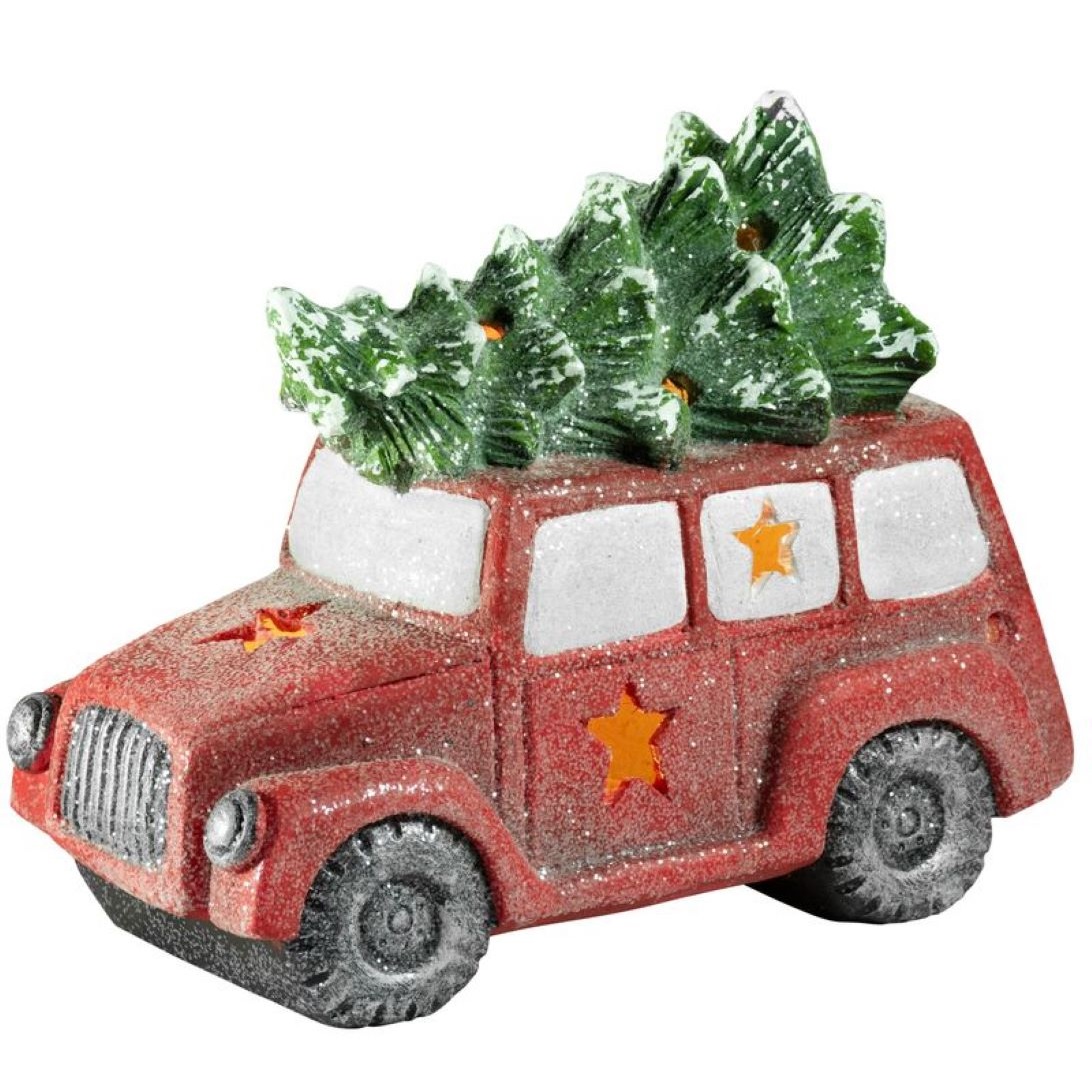 Minivan so stromčekom, 1 LED, 3xAAA, keramika