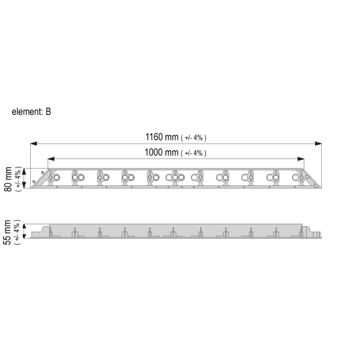 Neviditeľný obrubník EASY EDGE 55, 2ks/balenie (100×5,5×8 cm)