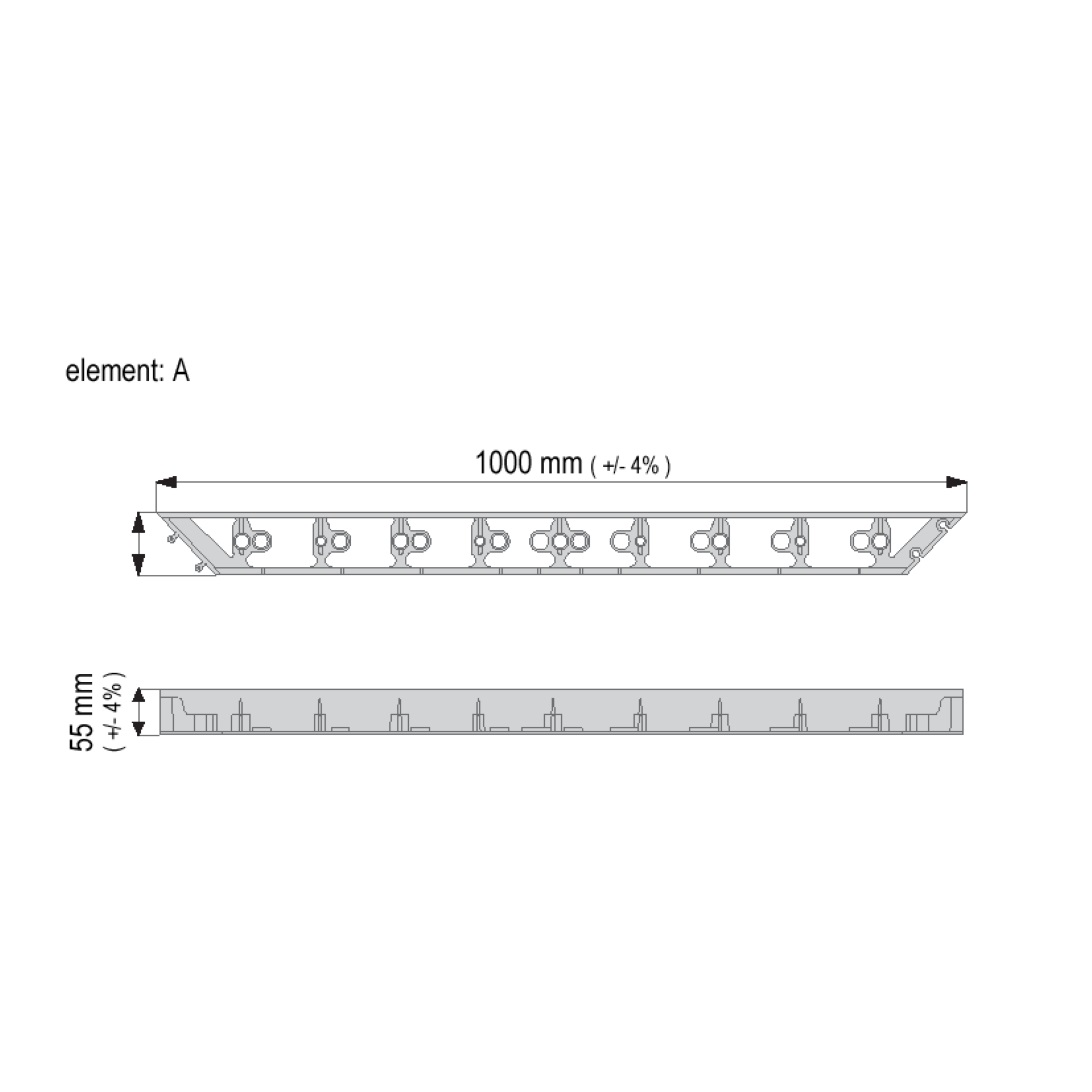 Neviditeľný obrubník EASY EDGE 55, 2ks/balenie (100×5,5×8 cm)