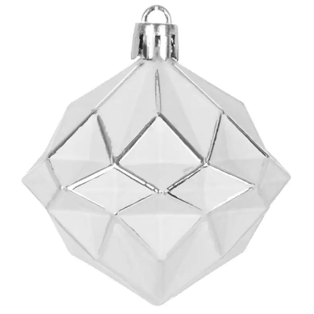 Ozdoba Vianoce, 4 ks, 6 cm, biele, na vianočný stromček