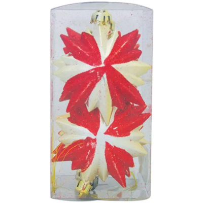 Ozdoba Vianoce, 6 ks, červeno – zlatá, 8×9,5 cm