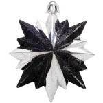 Ozdoba Vianoce, 6 ks, čierno – strieborná, 8×9,5 cm