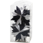 Ozdoba Vianoce, 6 ks, čierno – strieborná, 8×9,5 cm