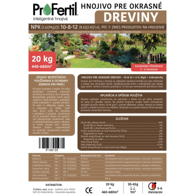 ProFertil DREVINY 10-8-12, 4MgO, 5-6 mesačné hnojivo (20kg)